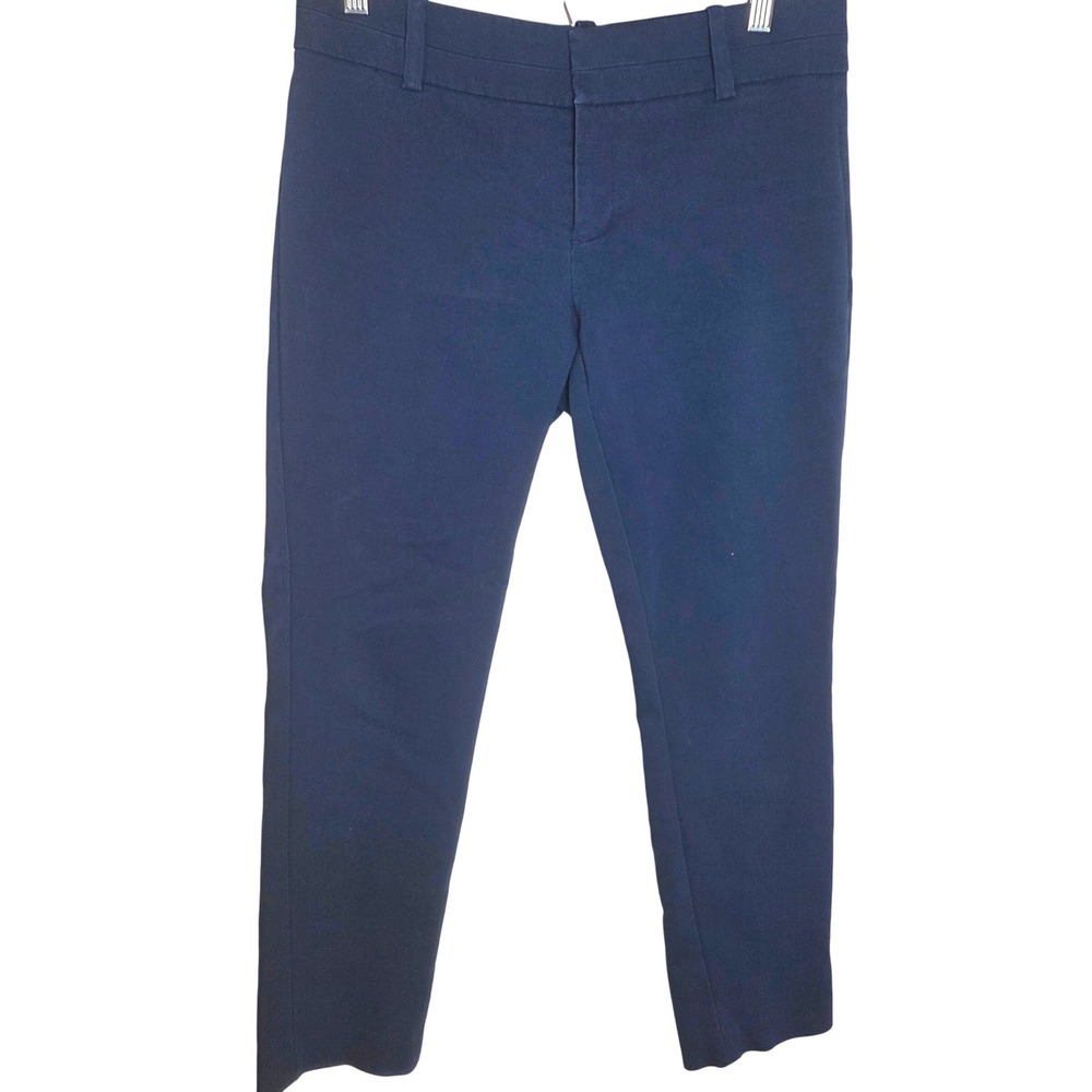 Calvin Klein Dress Pants Slim‎ Straight Ankle Flat Front Work Navy 4